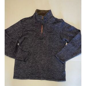 Men’s‎ Sweater Weatherproof Vintage Medium  1/4 Zip Polyester Blue A54